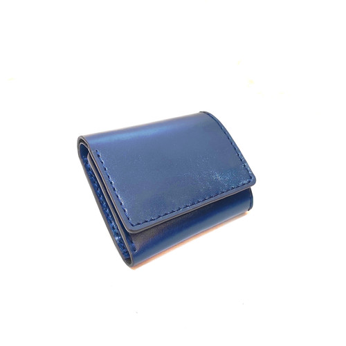 کیف پول کوچک چرمی زنانه سرمه ای